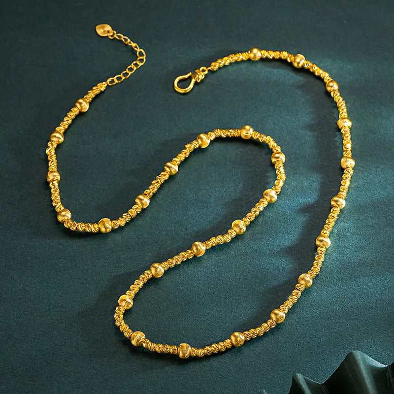 Luxury 24K Gold Cat's Eye Galaxy Bead Necklace & Bracelet Set | Afrocentric