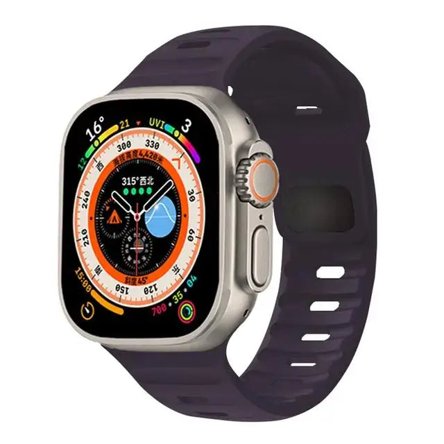 Silicone Sport Band for Apple Watch | Soft Rubber Strap for All Series & Ultra Dark Cherry | Afrocentric