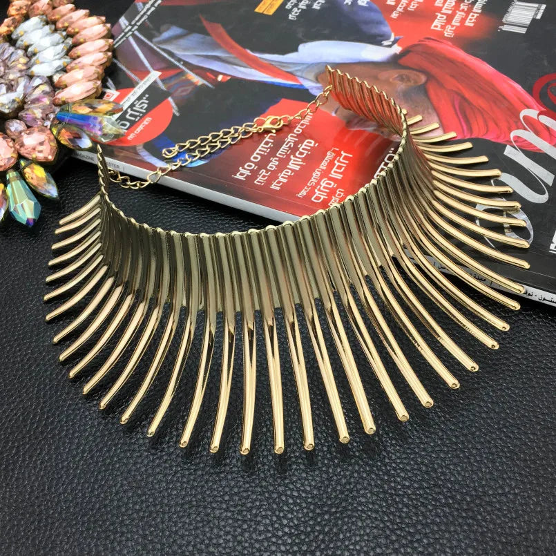 African Geometric Collar Necklace | Bold Statement Torque for Women | Afrocentric