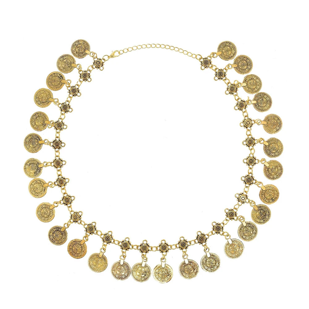 Boho Coin Tassel Choker golden E | Afrocentric