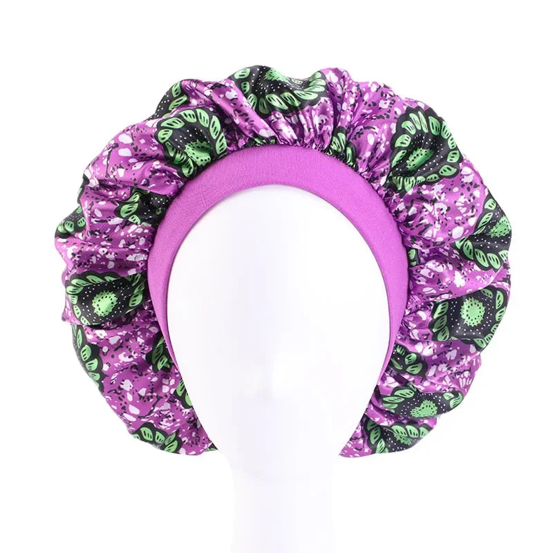 African Print Satin Sleep Cap & Hair Bonnet | Afrocentric