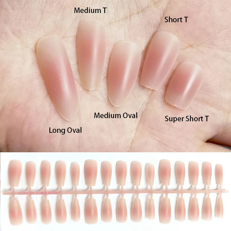 Matte Nude Press-On Nail Set | 30pcs Full Cover False Nails | French & Nude Styles | Afrocentric