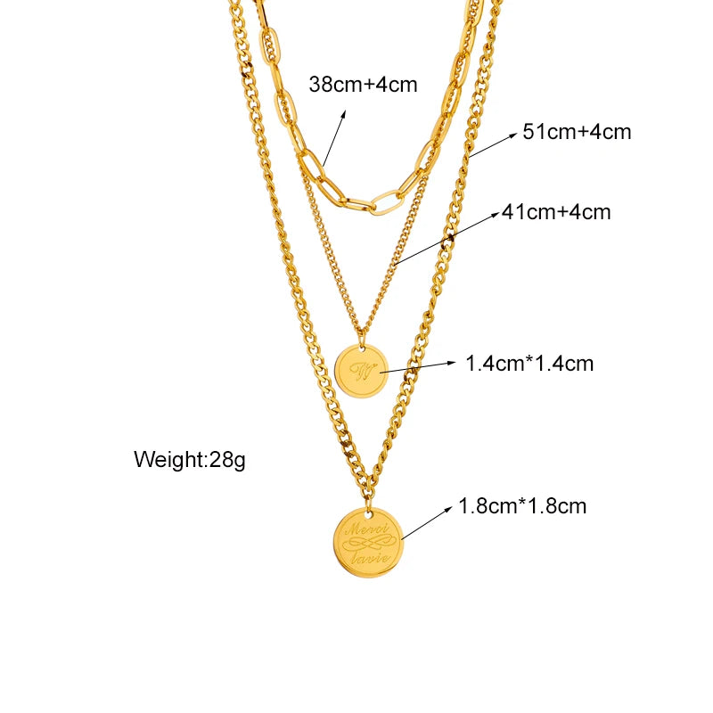 Multilayer Coin Pendant Necklace | Layered Chain for Women | Afrocentric