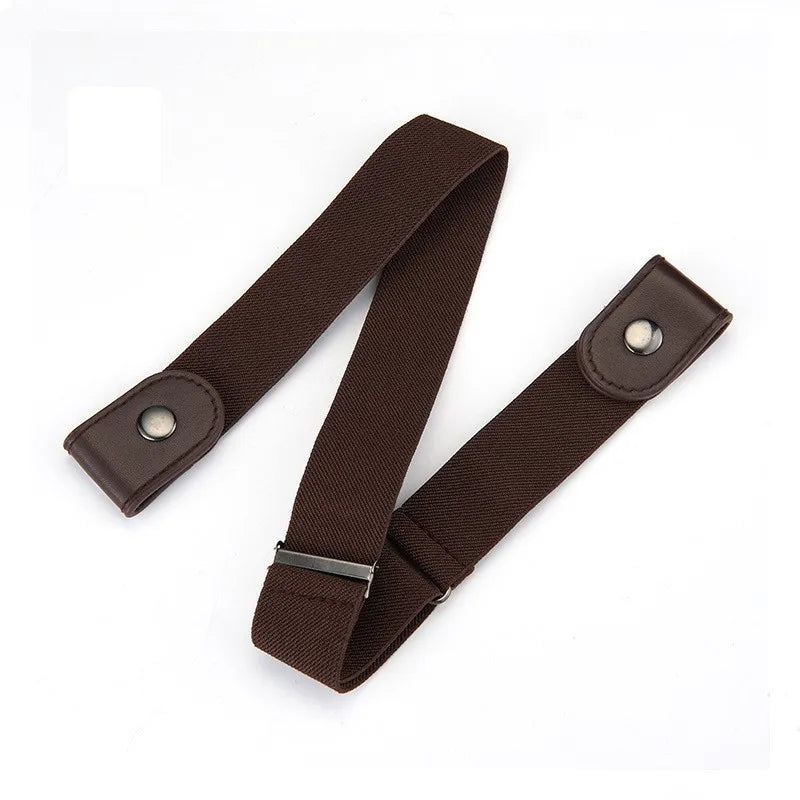 Invisible Elastic Belt | Traceless No-Show Waist Belt for Jeans, Trousers & More Coffee | Afrocentric