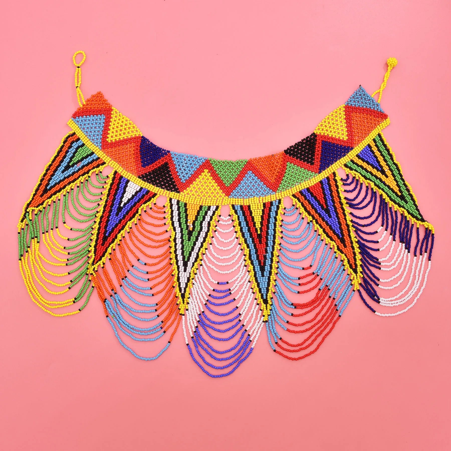 African Zulu Beaded Collar Necklace | Afrocentric