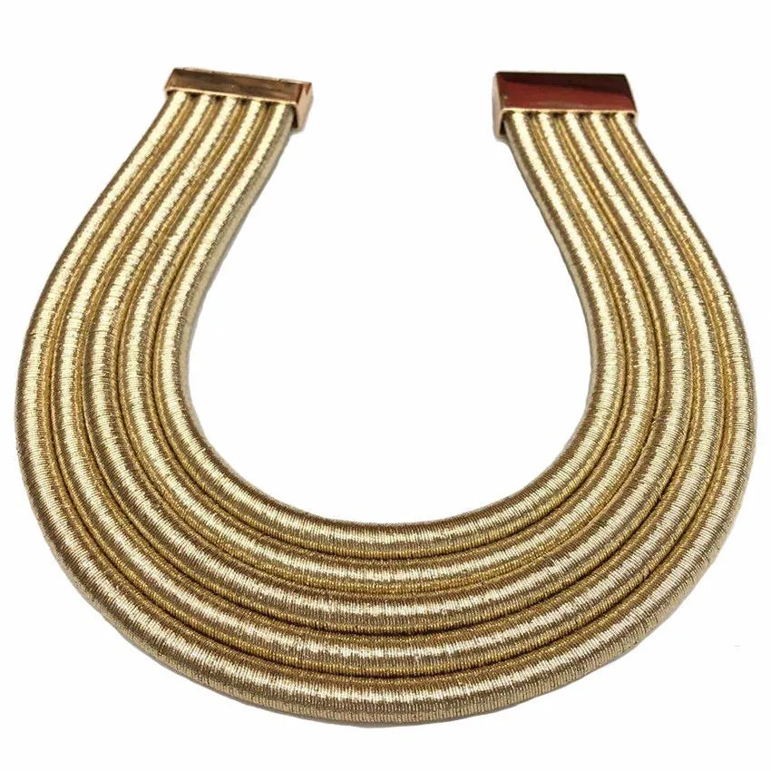 African Geometric Collar Necklace | Bold Statement Torque for Women 4235 Gold Color | Afrocentric