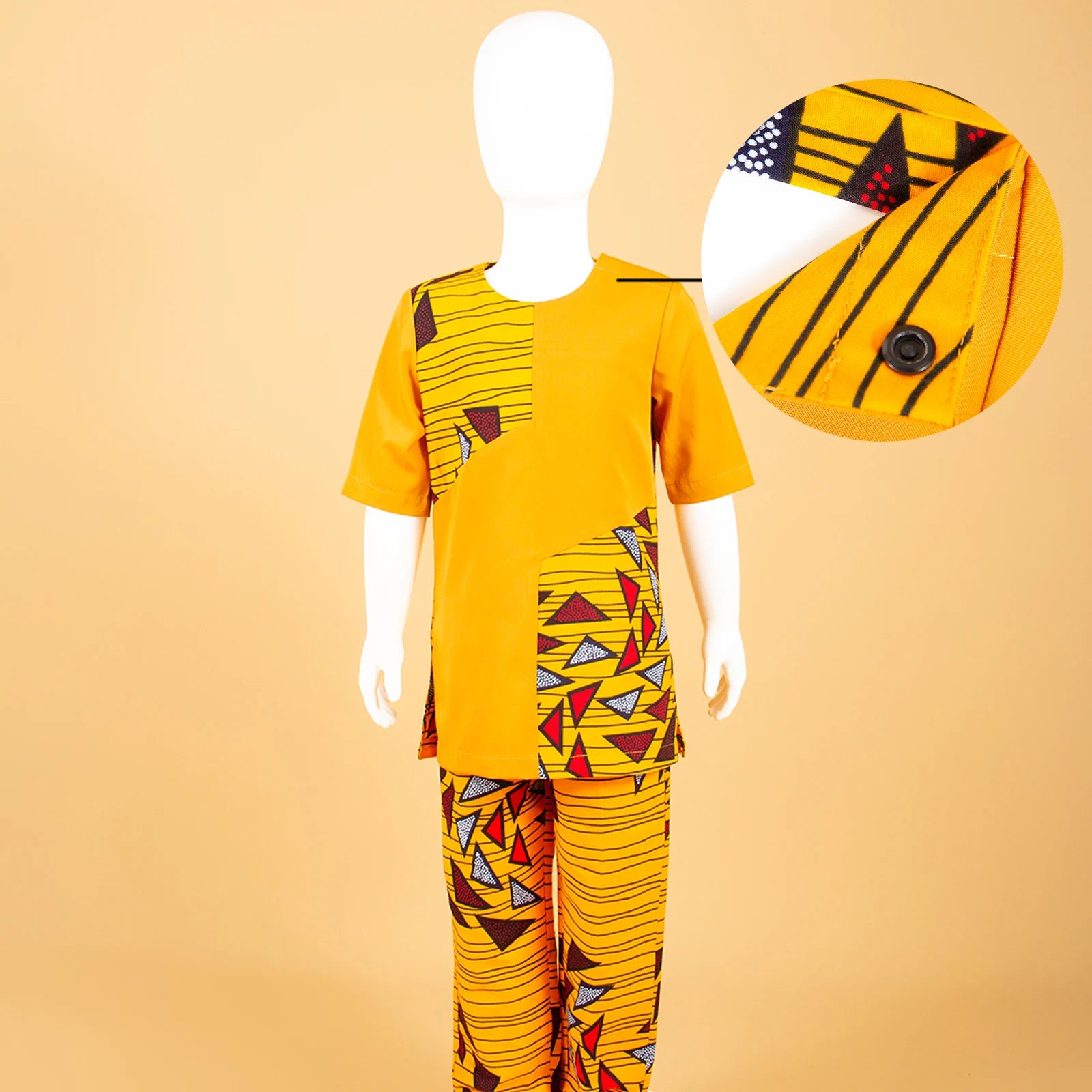 African Clothes for Boys Kid Outfits Dashiki Summer Cotton Ankara Print Top and Pant Sets Bazin Riche Children Outwear Y224017 | Afrocentric