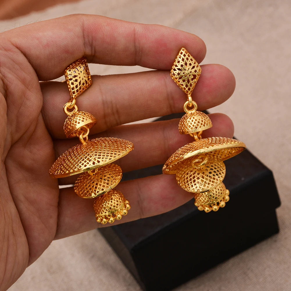 African Gold Coin Drop Earrings | Afrocentric