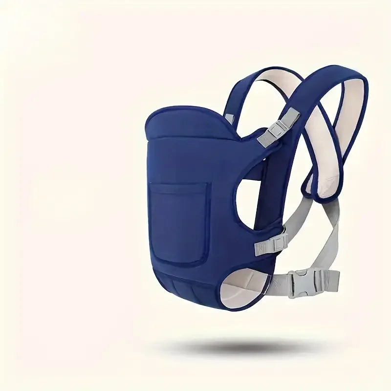 4-in-1 Ergonomic Baby Carrier Backpack - Breathable Infant Sling with Hipseat & Waist Belt Dark Blue | Afrocentric