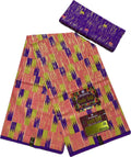 Kente African Wax Print Fabric | 100% Cotton 6 Yards for Sewing & Dressmaking as picture 6 yards | Afrocentric