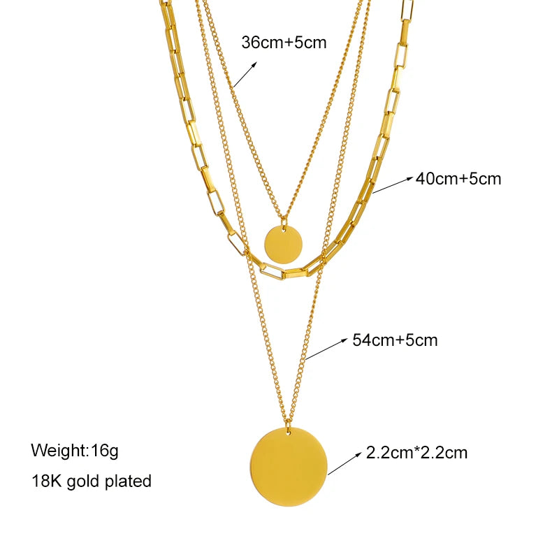 Multilayer Coin Pendant Necklace | Layered Chain for Women | Afrocentric