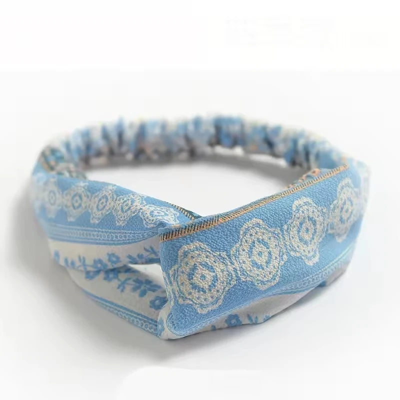 Boho Knot Elastic Headband | Cross Turban Hair Band for Women 7 | Afrocentric