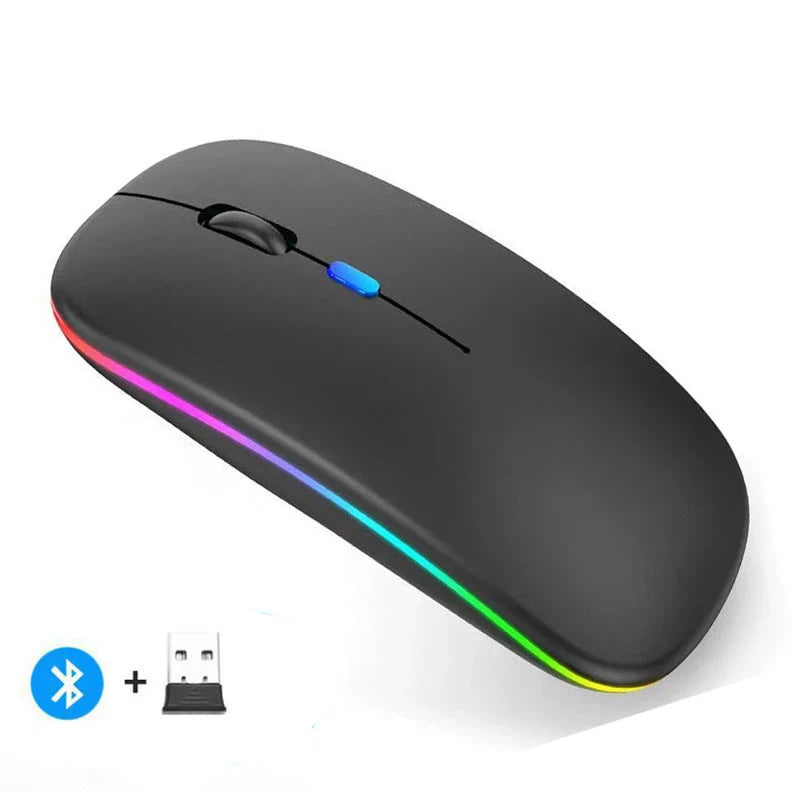 Wireless Rechargeable Silent Mouse | Bluetooth & 2.4GHz | 1600 DPI | Afrocentric