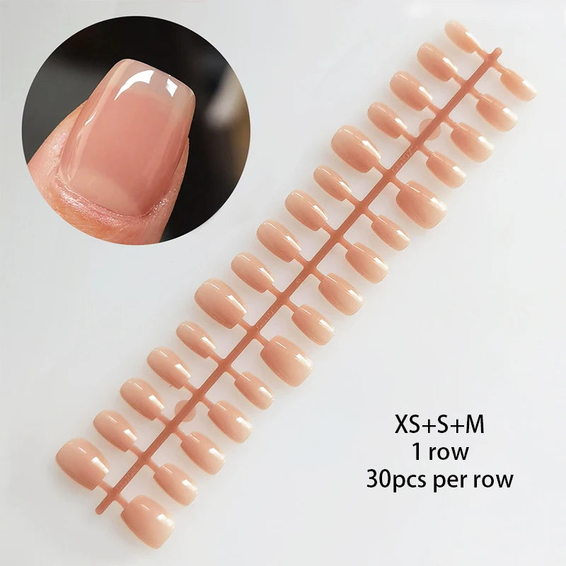 Matte Nude Press-On Nail Set | 30pcs Full Cover False Nails | French & Nude Styles Nude 11 | Afrocentric