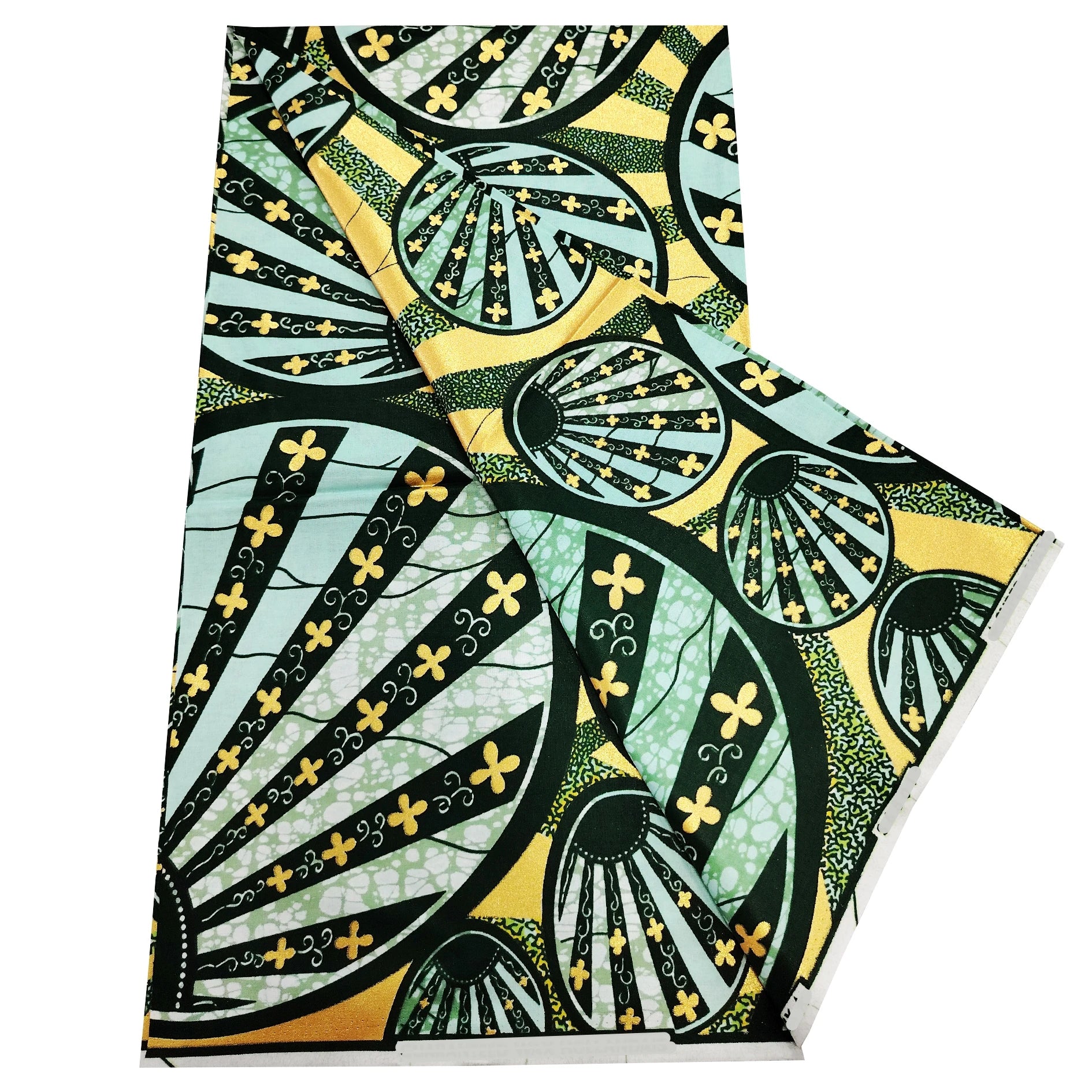 Newest African Grand Golden Wax Print Fabric 100% Cotton Good Quality Ankara Tissu Pagne Flash Gold Print Batik Wax H6-528-2 as picture 16 6yards | Afrocentric