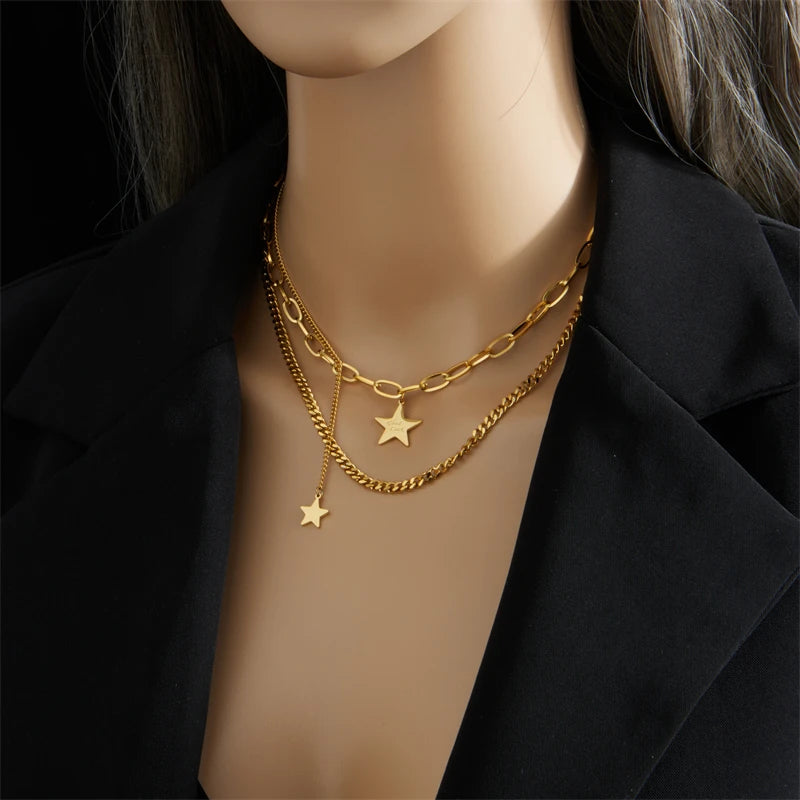 Multilayer Coin Pendant Necklace | Layered Chain for Women | Afrocentric