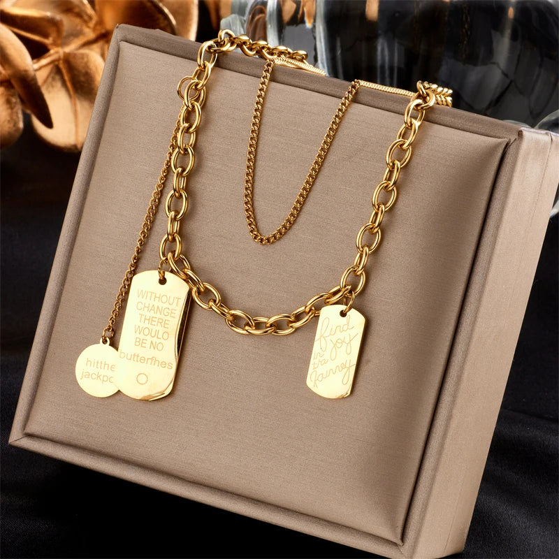 Multilayer Coin Pendant Necklace | Layered Chain for Women | Afrocentric