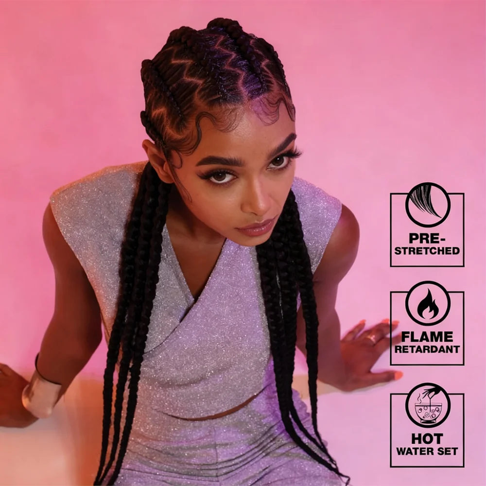 Pre-Stretched Braiding Hair 38" | Kanekalon Yaki Straight 4 Pcs/Lot | Afrocentric