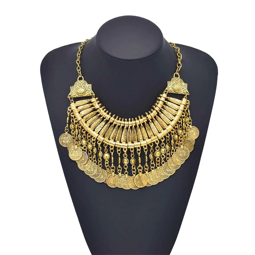 Boho Coin Tassel Choker | Afrocentric