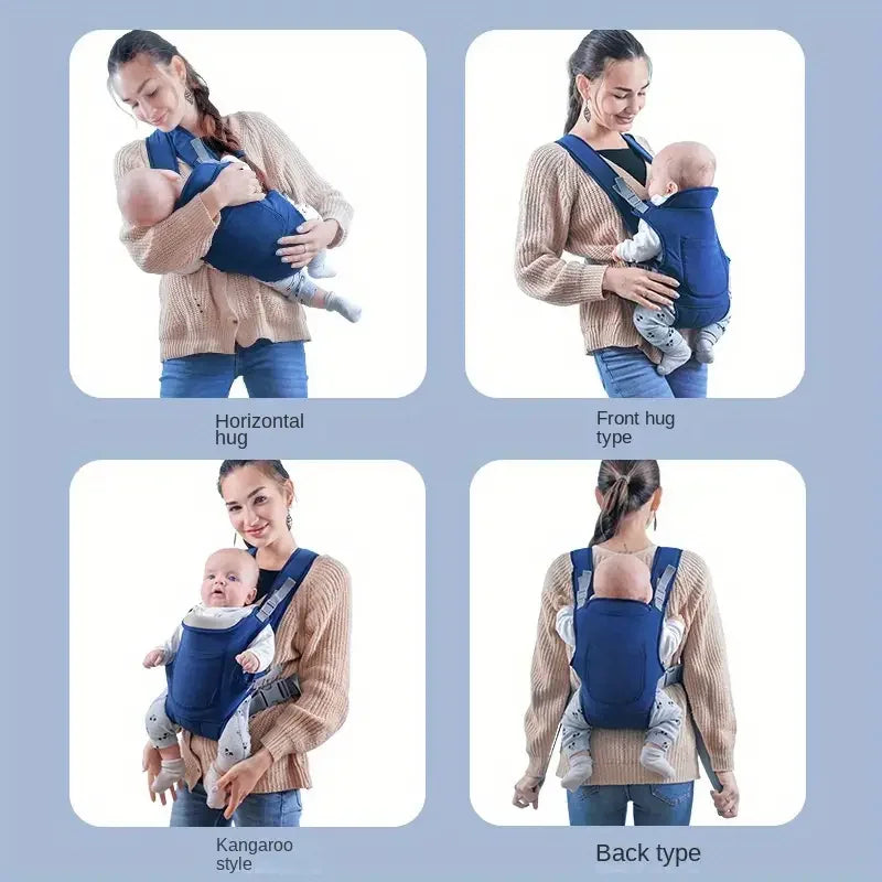 4-in-1 Ergonomic Baby Carrier Backpack - Breathable Infant Sling with Hipseat & Waist Belt | Afrocentric