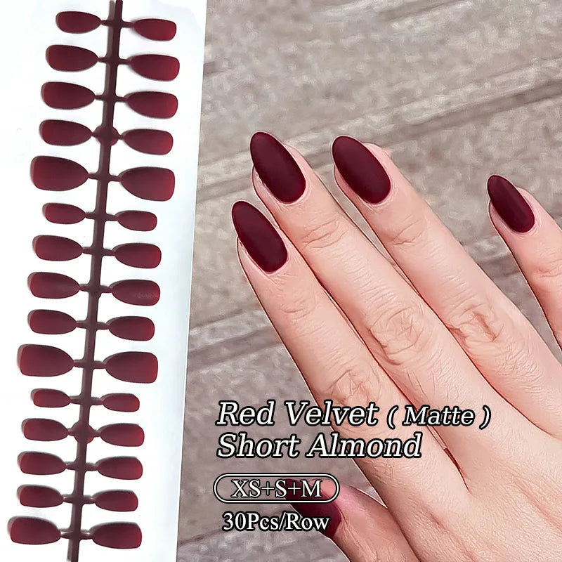 Matte Nude Press-On Nail Set | 30pcs Full Cover False Nails | French & Nude Styles 62702-4 | Afrocentric