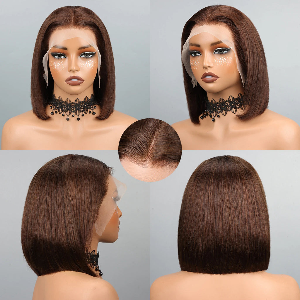 Bob Wig Human Hair | 13x4 HD Lace Front Glueless Pre-Plucked for Black Women | Afrocentric