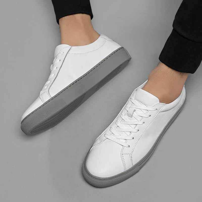 Italian Genuine Leather Men's Shoes 2025 - Designer White Comfortable Walking Shoes | Afrocentric
