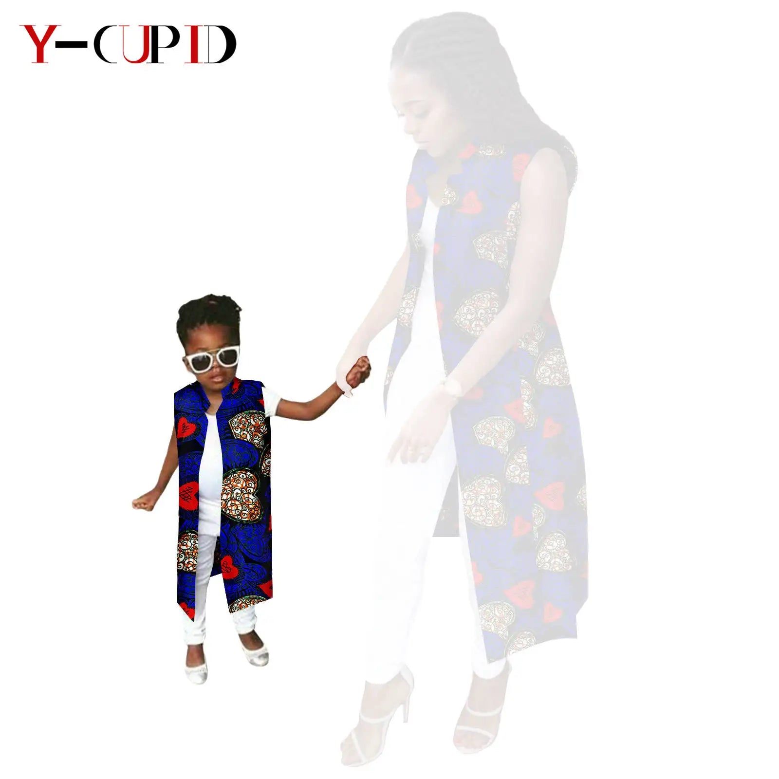 African Print Long Vest for Women and Girls Dashiki Summer Cotton Ankara Mother Jacket Outfits Matching Daughter Clothes 24F041 647 Daughter | Afrocentric