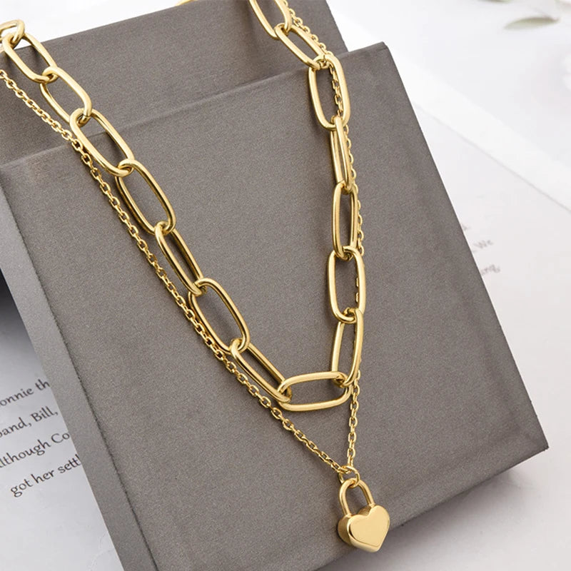 Multilayer Coin Pendant Necklace | Layered Chain for Women N1094 | Afrocentric