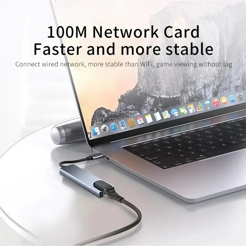 USB-C Hub Adapter | Multi-Port USB-C Dock for MacBook, Laptop & More | Afrocentric