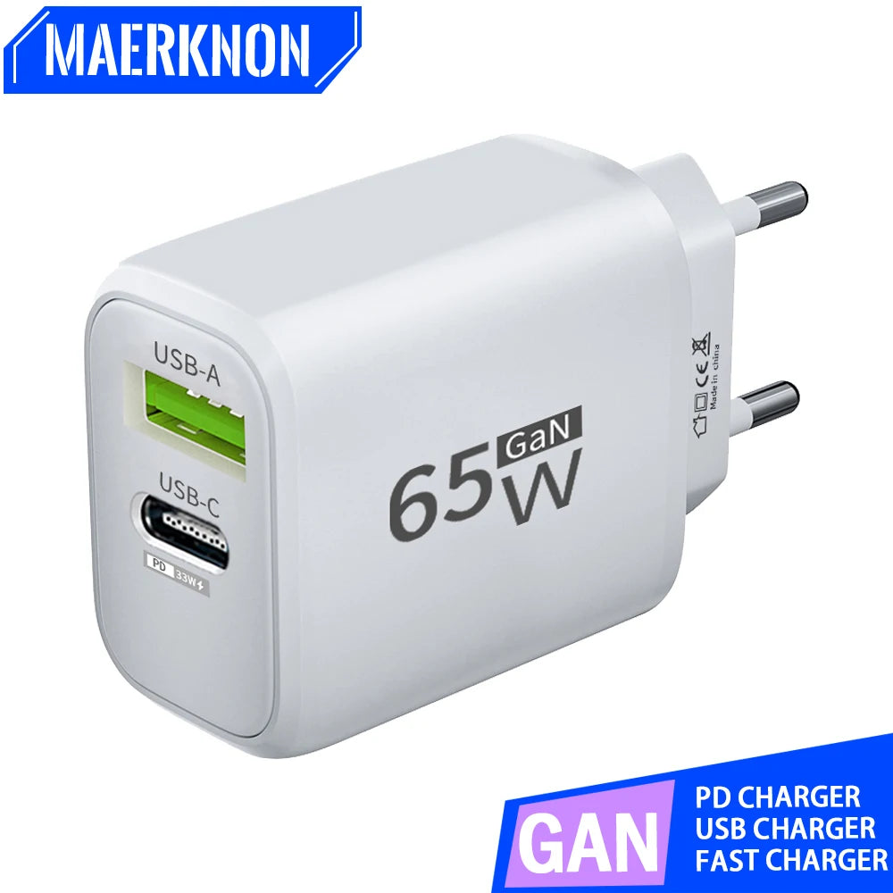 USB Charger 65W GaN Type C Fast Charging PD Power Adapter Quick Charger 3.0 For iPhone 15 Xiaomi POCO Samsung Oneplus | Afrocentric