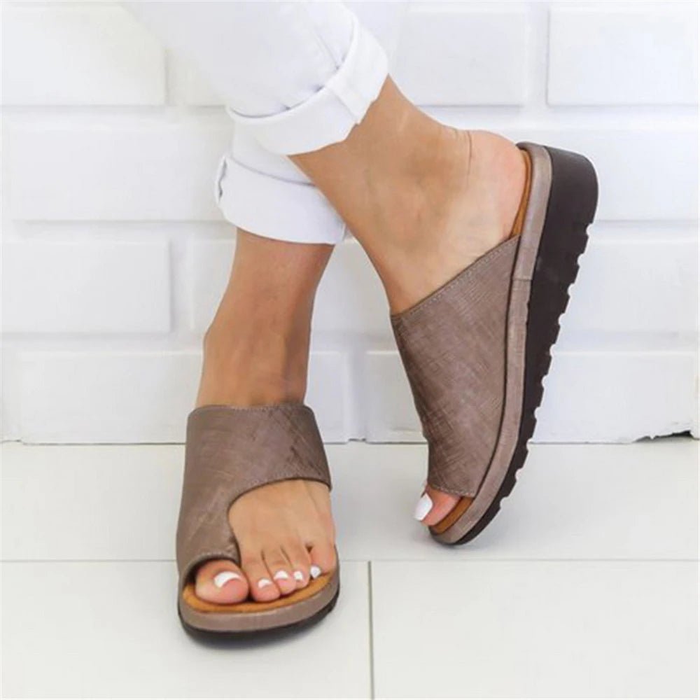 Women Summer Orthopedic Sandals - Comfy Platform Flat Bunion Corrector Slippers | Afrocentric