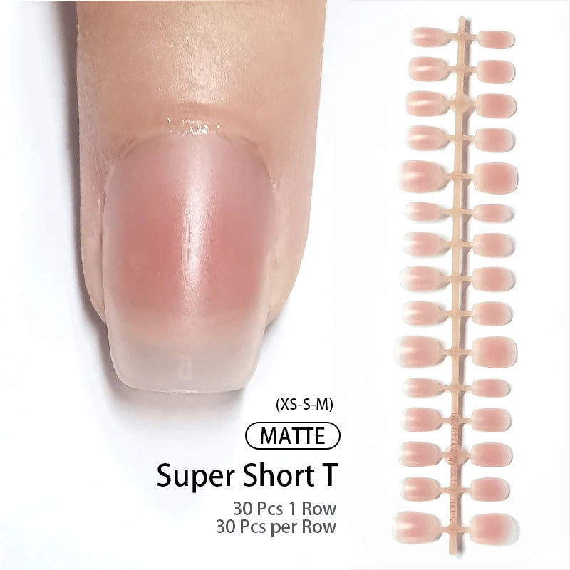 Matte Nude Press-On Nail Set | 30pcs Full Cover False Nails | French & Nude Styles 1 | Afrocentric