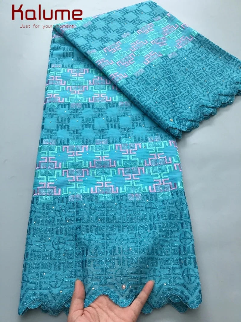 Kalume 2025 African Cotton Lace Fabric Newest Nigerian Swiss Voile Lace Fabric High Quality For Party Sewing Wedding Dress F4384 4african lace fabric 5yard China Mainland | Afrocentric