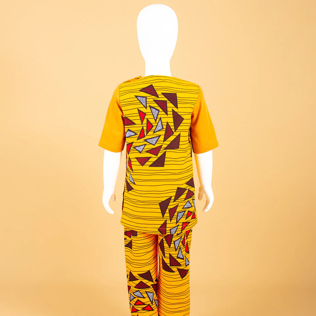 African Clothes for Boys Kid Outfits Dashiki Summer Cotton Ankara Print Top and Pant Sets Bazin Riche Children Outwear Y224017 | Afrocentric