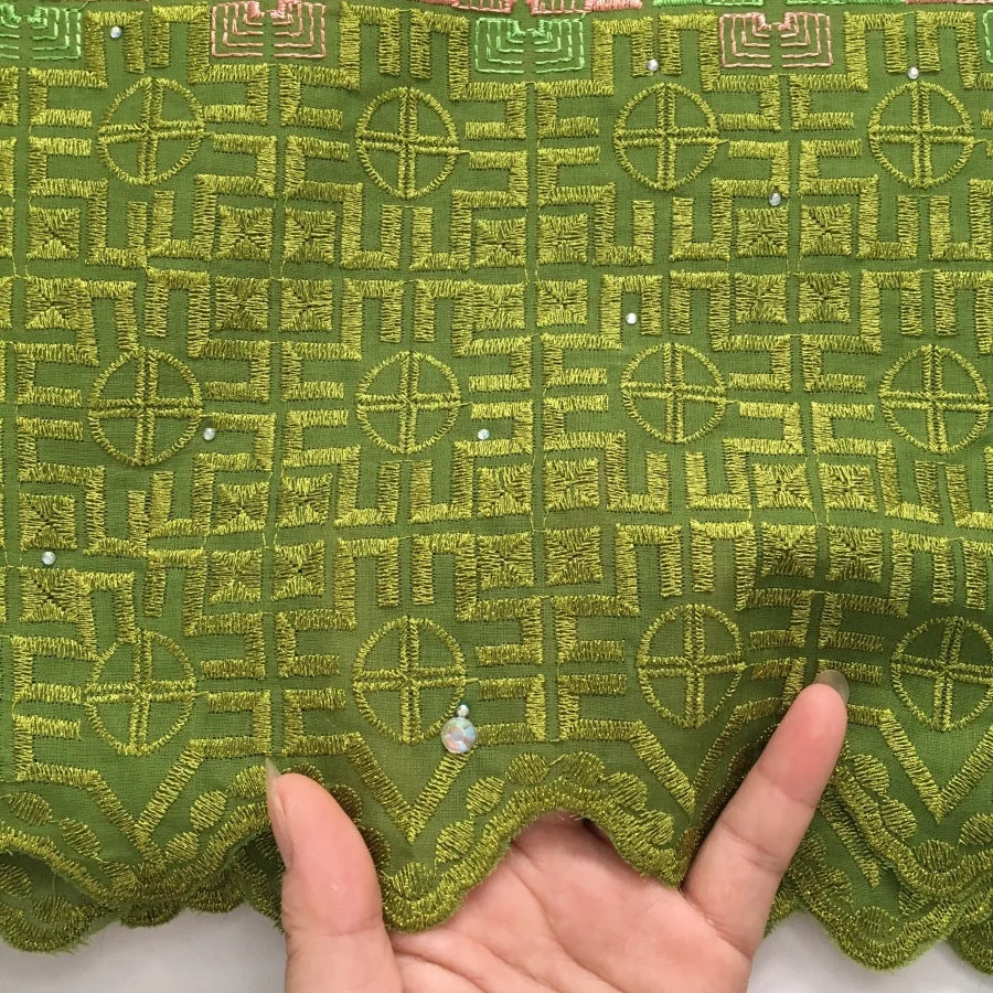 Kalume 2025 African Cotton Lace Fabric Newest Nigerian Swiss Voile Lace Fabric High Quality For Party Sewing Wedding Dress F4384 | Afrocentric