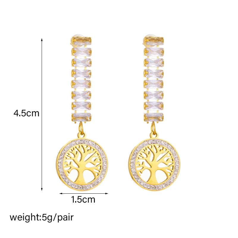 Geometric Crystal Stud Earrings | Stainless Steel Boho Fashion Jewellery | Afrocentric