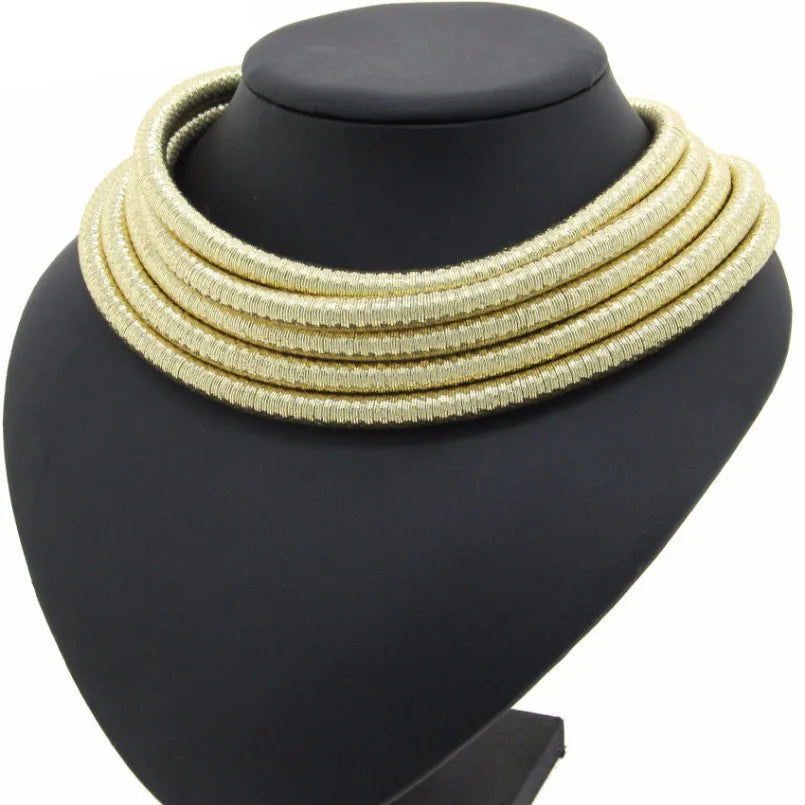 African Geometric Collar Necklace | Bold Statement Torque for Women | Afrocentric