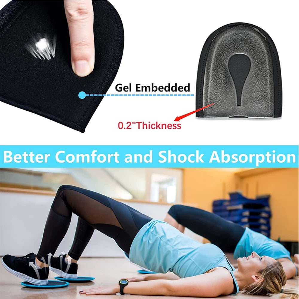 Plantar Fasciitis Heel Spur Support Insoles - U-Shaped Silicone Gel Heel Cups for Pain Relief | Afrocentric