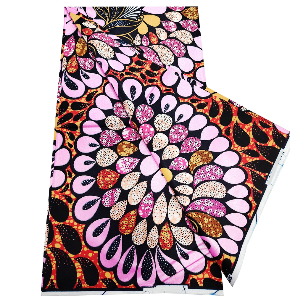 Newest African Grand Golden Wax Print Fabric 100% Cotton Good Quality Ankara Tissu Pagne Flash Gold Print Batik Wax H6-528-2 | Afrocentric