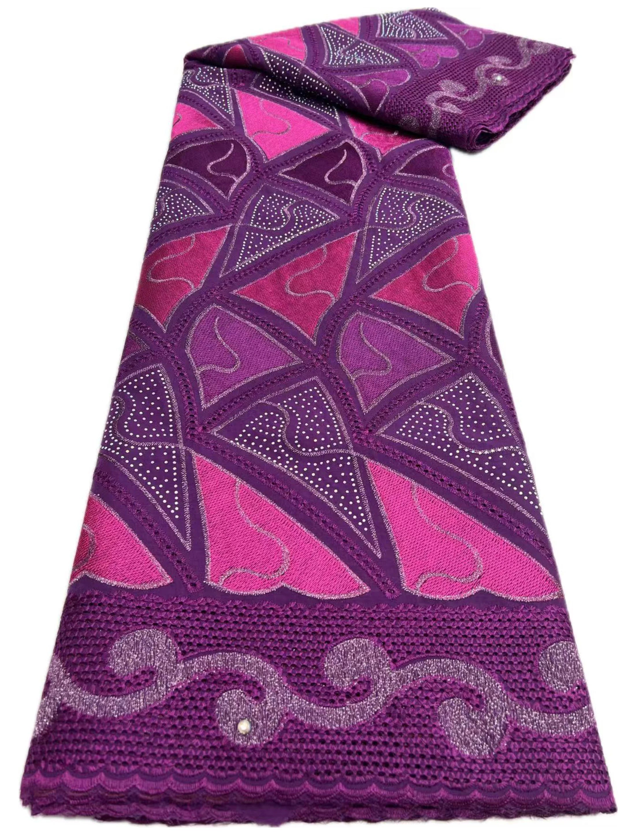 Swiss Voile Lace In Switzerland With 3D Flower Applique Stones 2026 Super Quality African Lace Fabric For Wedding Lace Dress LY5865-2 120cm 5 Yards | Afrocentric