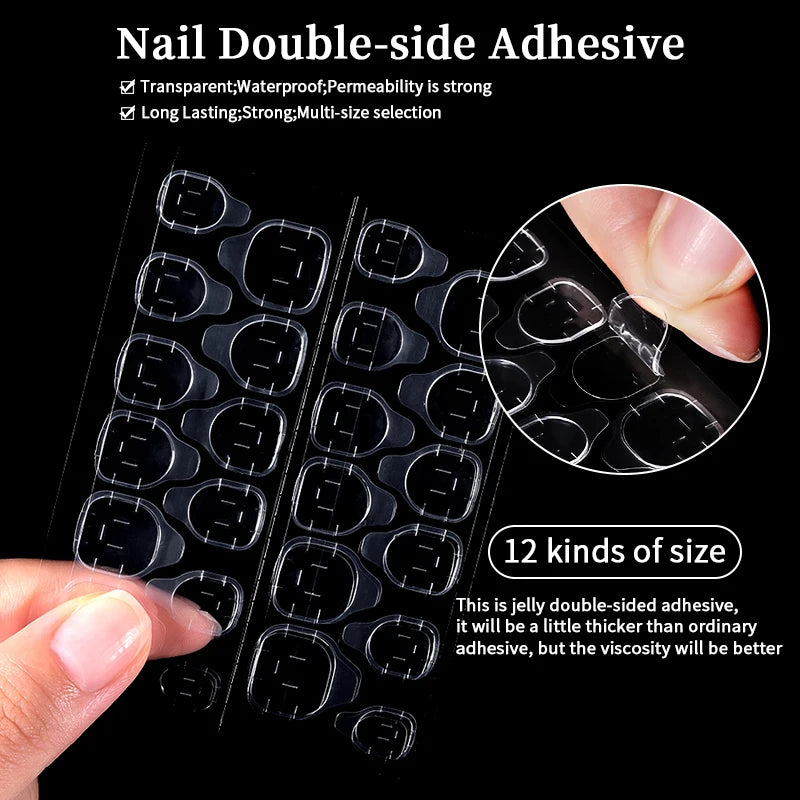 Matte Nude Press-On Nail Set | 30pcs Full Cover False Nails | French & Nude Styles Jelly Glue | Afrocentric