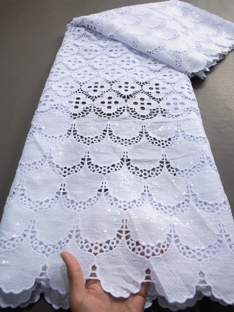 Kalume African Guipure Cord Lace Fabric with Sequins 2025 High Quality Nigerian Lace Fabrics 5 Yards for Wedding Dresses F3610 14african lace fabri 5yard | Afrocentric