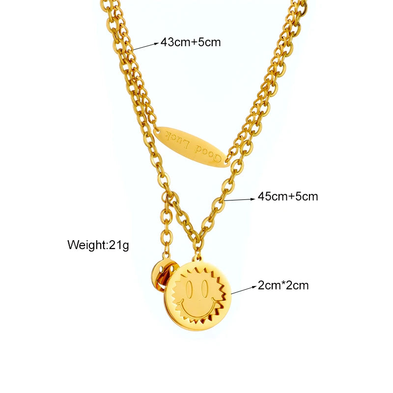 Multilayer Coin Pendant Necklace | Layered Chain for Women | Afrocentric