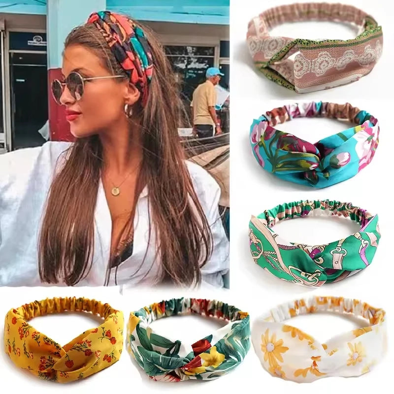 Boho Knot Elastic Headband | Cross Turban Hair Band for Women | Afrocentric