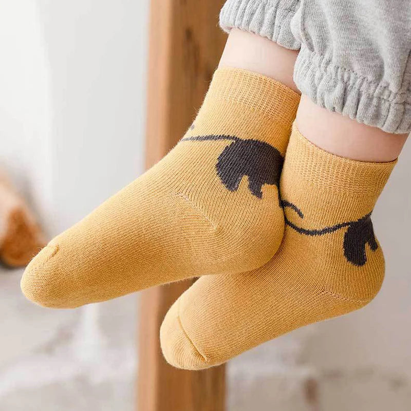5 Pairs Kids Cartoon Cat Socks - Comfortable Breathable Children Socks for Boys & Girls | Afrocentric
