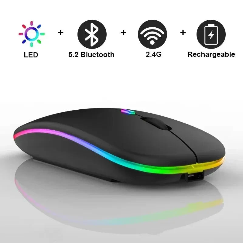 Wireless Rechargeable Silent Mouse | Bluetooth & 2.4GHz | 1600 DPI | Afrocentric
