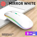 Wireless Rechargeable Silent Mouse | Bluetooth & 2.4GHz | 1600 DPI Smooth white | Afrocentric