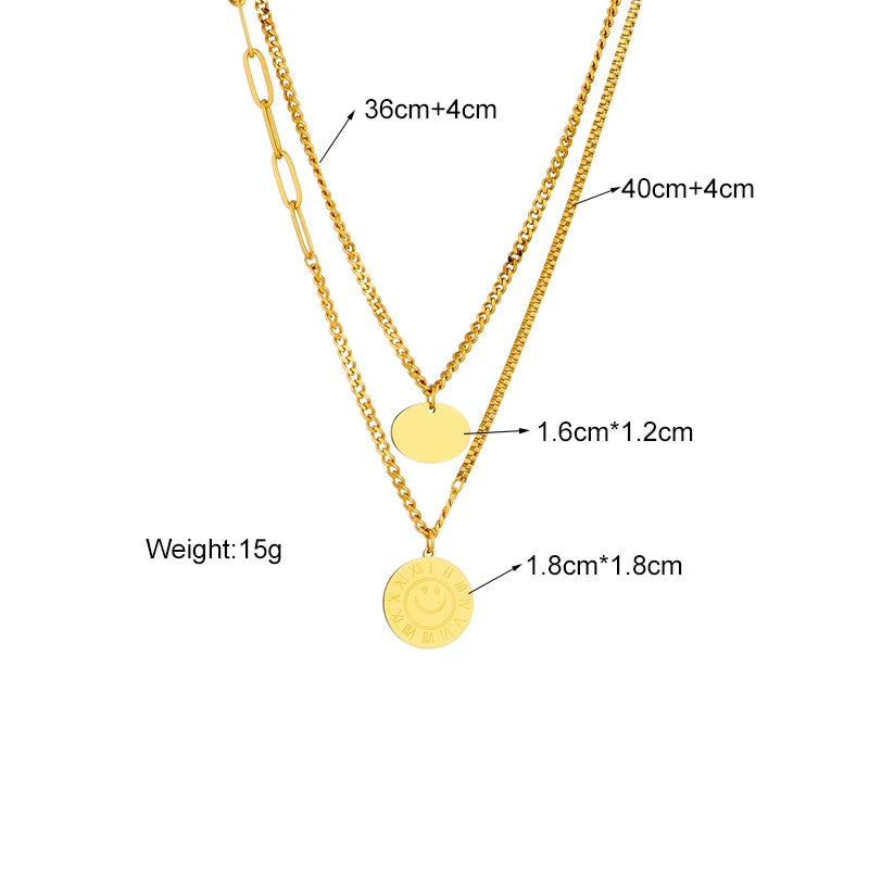 Multilayer Coin Pendant Necklace | Layered Chain for Women | Afrocentric