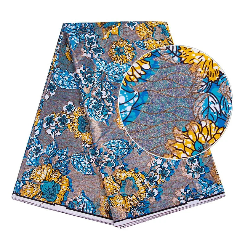 90x110cm African Ankara Cloth Women Glitter Glam Wax Fabric Cotton Soft Batik Golden Pagne Diy Craft Sewing Clothing Supplies 8 90X110CM | Afrocentric